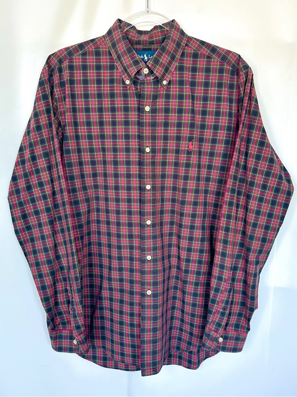 VTG POLO RALPH LAUREN CLASSIC FIT PLAID LONG SLEEVE BUTTON-DOWN SHIRT NEW SzL